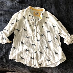 Women’s Anthropologie blouse with horse print!